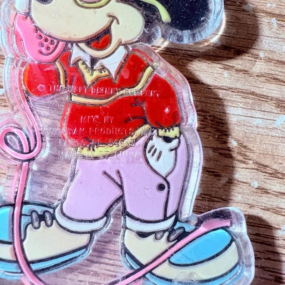 Lot of 3 Vintage Mickey Mouse Plastic Key Chains Disney Collectable